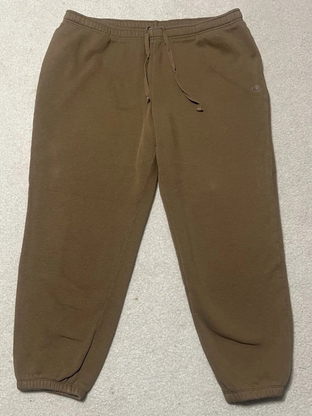 Champion Men's 2XL XXL Sweatpants Brown Joggers Embroidered C Logo Elastic Cuffs